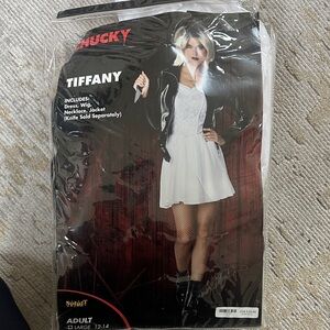 Tiffany Costume with White Dress and Black Jacket - bride of Chucky